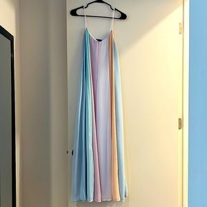 Multi-colored Pastel Maxi Dress